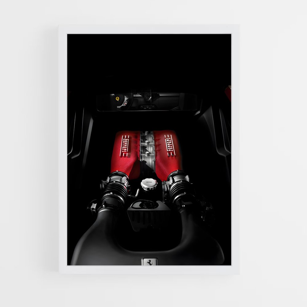 Poster Moteur Rouge – affiche Ferrari (vue 3)